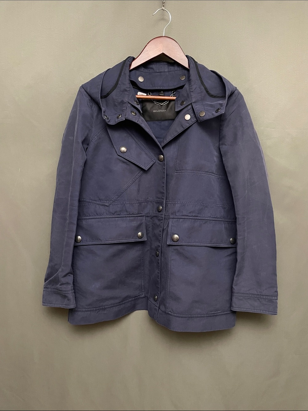 Belstaff Navy Hooded Utility Field Jacket